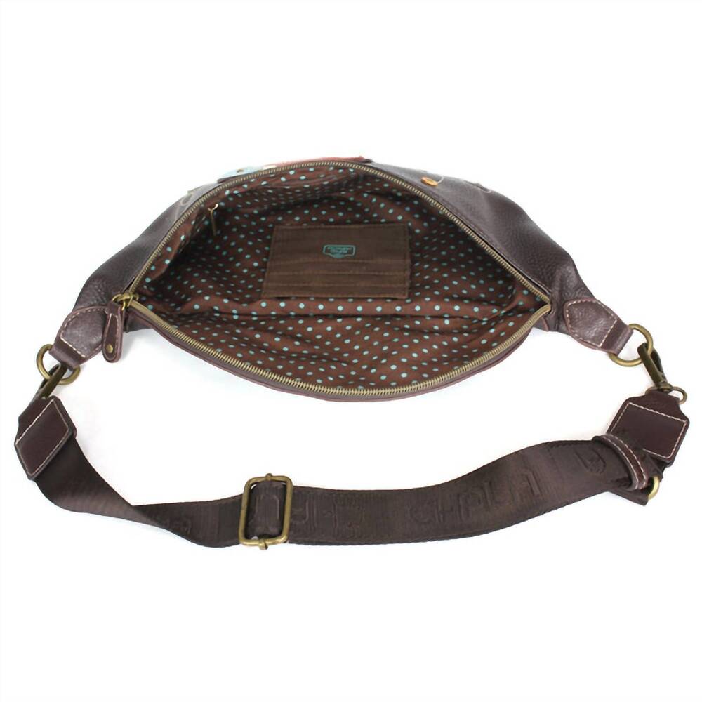 NEW CHALA women's fanny pack bag in dark brown mushrooms - Picture 3 of 3